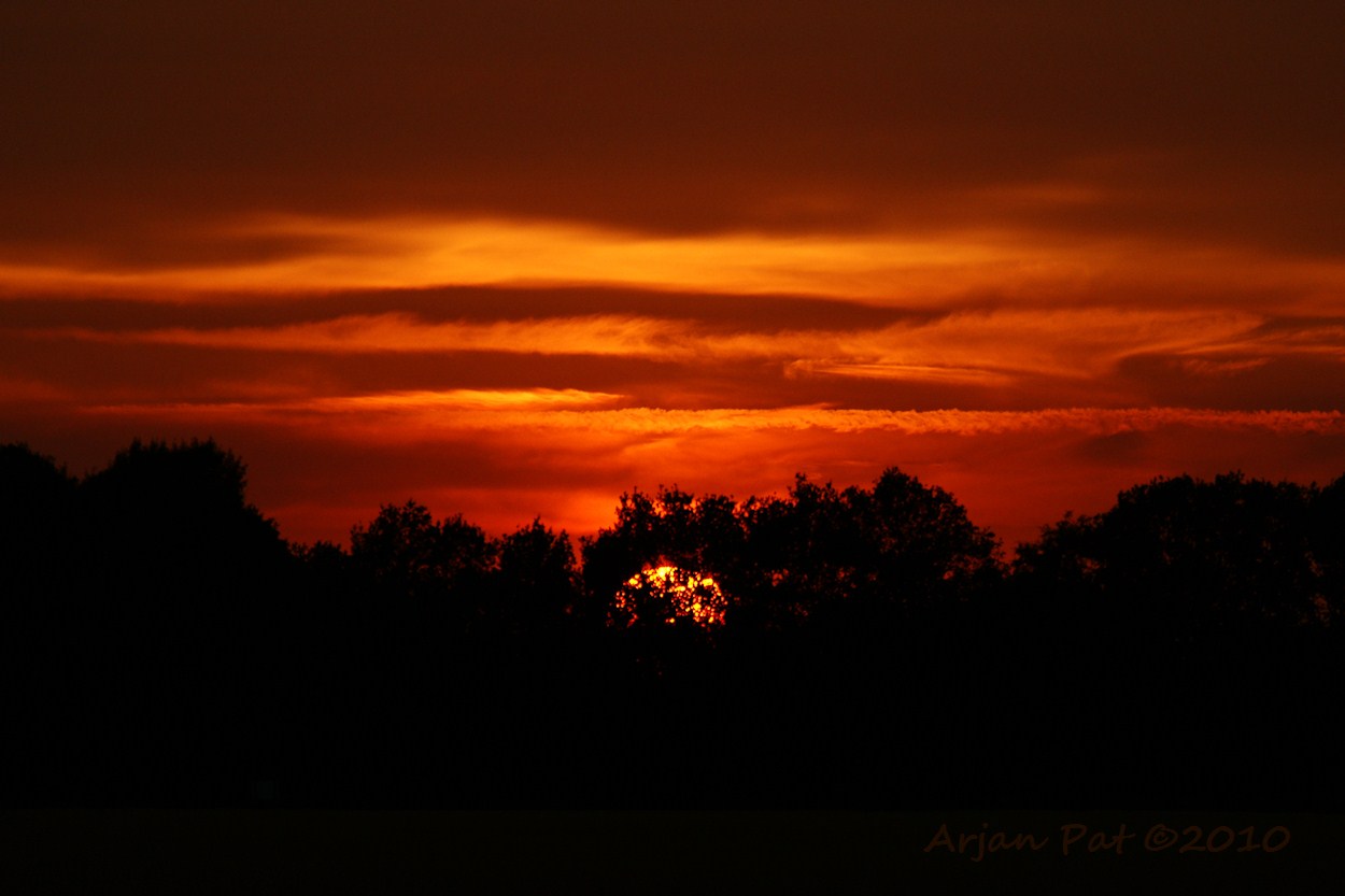 Een avond met weer een mooie zonsondergang.